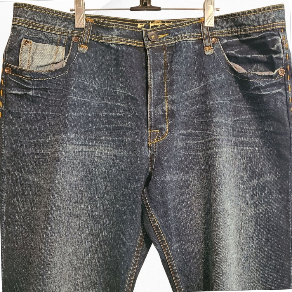 575 Men Distressed Classic Indigo Straight Leg Jeans SZ 38